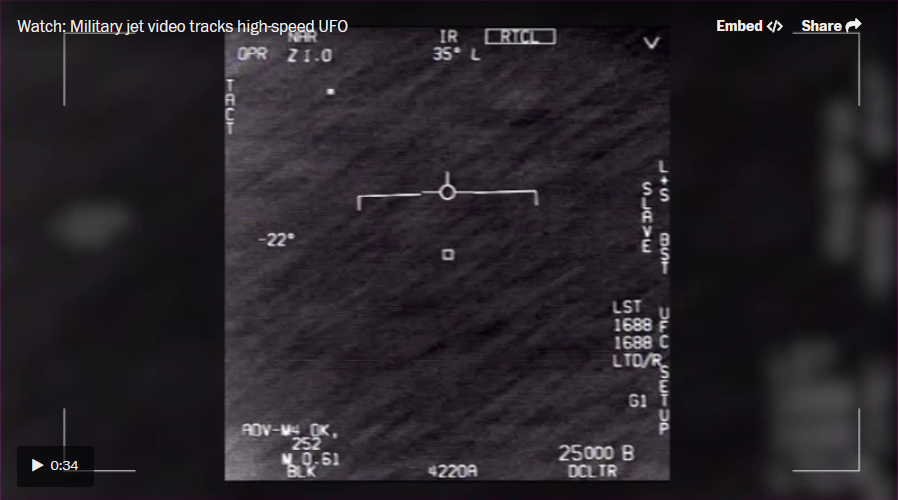 Checkpoint ‘Oh my gosh, dude’: Video shows Navy pilot’s close encounter with an unidentified fast-flying object
